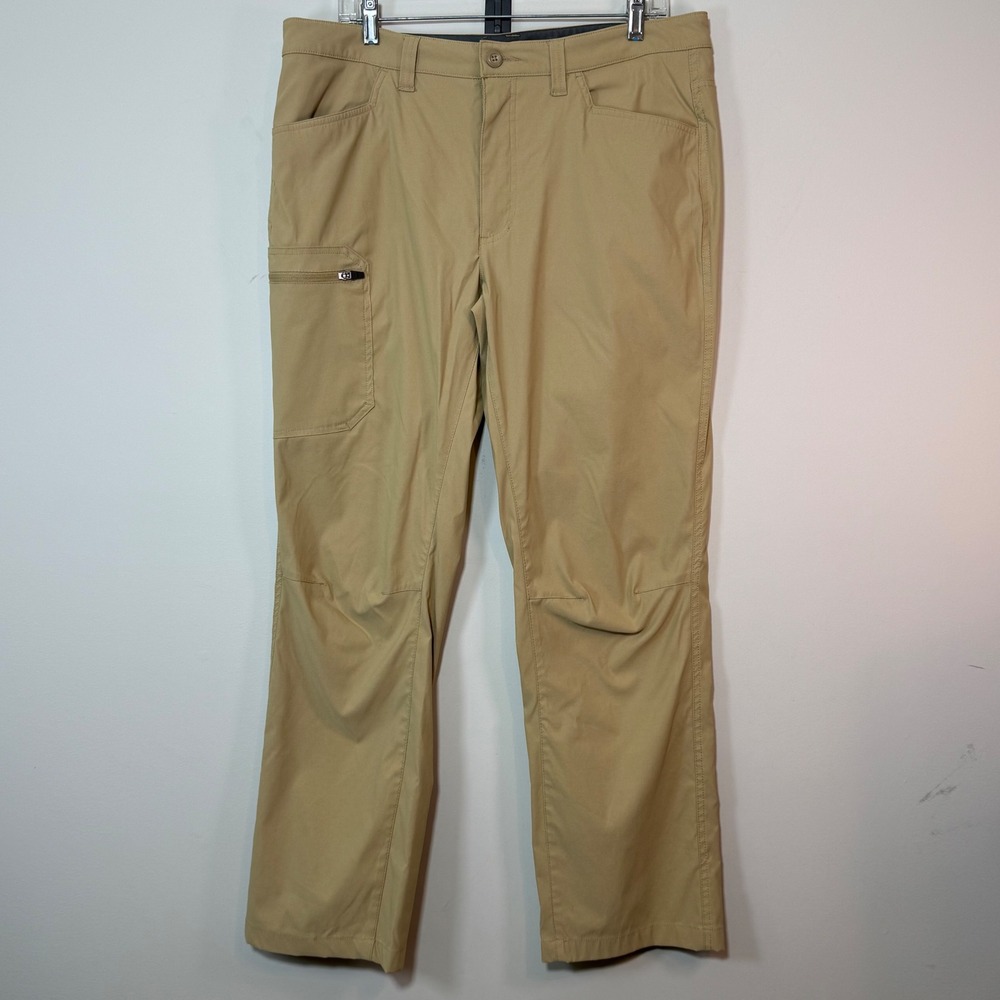 Eddie Bauer Guide Pro Pants Mens 36x32 Tan Hiking Stretch Gorpcore Outdoor Trail